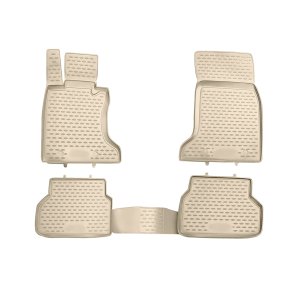 BMW 5 Series E60 Floor Mats - Omac - Rubber TPE 4 Pcs - Beige - '04-'10
